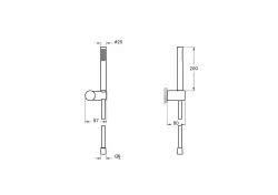 VitrA 1F El Duşu Takımı A4554339 Parlak Siyah - 2