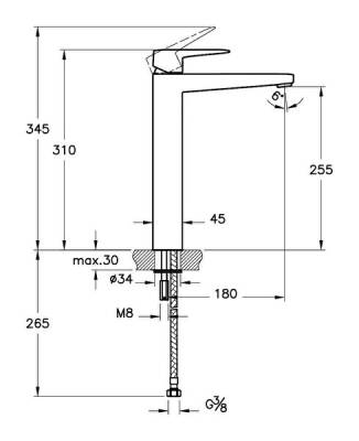 Artema Root Square Lavabo Bataryası A42733 Çanak - Krom - 2