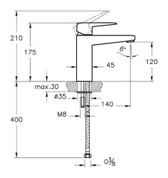 Artema Root Square Lavabo Bataryası A4273129 Yüksek - Soft Bakır - 3