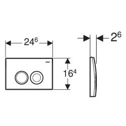 Geberit Delta25 115.125.46.5 Kumanda Paneli Çift Basmalı - Mat Krom - 2