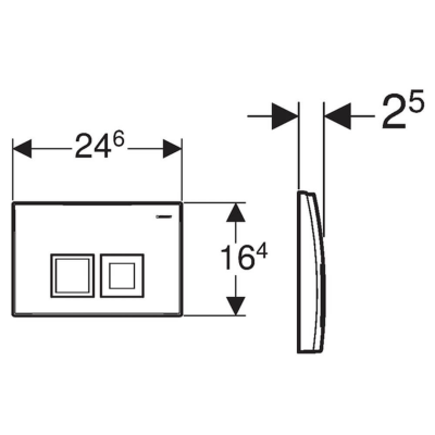 Geberit Delta35 115.135.21.5 Kumanda Paneli Çift Basmalı - Parlak Krom - 2