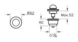 VitrA Liquid Lavabo Yuvarlak Süzgeci A45169 Sabit - Krom - 2