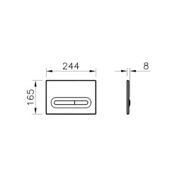 VitrA Loop T Temassız kumanda paneli 768-0885 Mat krom - 8 cm gömme rezervuarlar ve el değmeden hijyen ürünleri için - 2