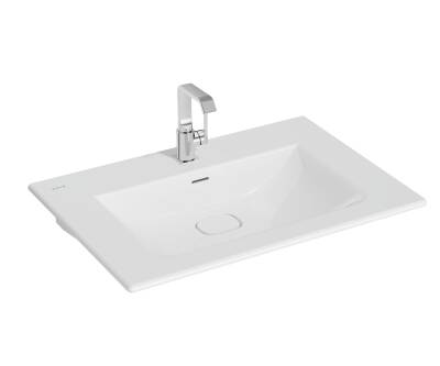 VitrA Metropole Etajerli lavabo 7538B003-0001 80x53 cm - tek armatür delikli - su taşma delikli - beyaz - 1