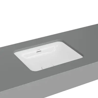 VitrA Metropole Tezgahaltı lavabo 7534B003-1082 Dikdörtgen - 50x40 cm - armatür deliksiz - su taşma delikli - beyaz - 1