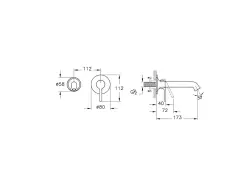 VitrA Origin Classic A4288936 İki Delikli Ankastre Lavabo Bataryası Sıva Üstü Mat Siyah - 2