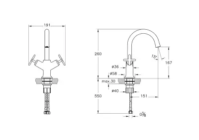 VitrA Origin Cl Lavabo Bat. Çift Kum. F. Altın A4288425 - 2