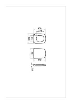 VitrA S20 Klozet kapağı 177-003-009 Duroplast - üstten sıkmalı - yavaş kapanır - metal menteşeli - beyaz - 3