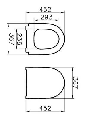 VitrA Sento Klozet kapağı 120-070-009 Slim - duroplast - üstten sıkmalı - yavaş kapanır - metal menteşeli - siyah - 3