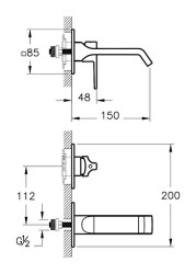 VitrA Suit Ankastre Lavabo Bataryası A4278239 Sıva Üstü Grubu - Parlak Siyah - 3