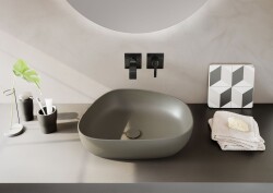 VitrA Suit Ankastre Lavabo Bataryası A4278239 Sıva Üstü Grubu - Parlak Siyah - 2