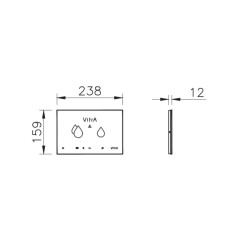 VitrA V-Care Akıllı Smart Panel - Essential - 8 cm 768-1501 8 cm gömme rezervuarlar için - 3