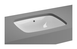 VitrA Metropole Tezgahaltı lavabo 5667B003-1082 Dikdörtgen - kompakt - 50x40 cm - armatür deliksiz - su taşma delikli - beyaz 