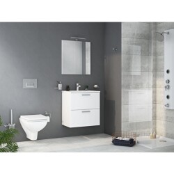 VitrA Mia 75021 Banyo Dolabı Seti, Çekmeceli, 60 Cm, Parlak Beyaz - 3