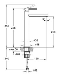 VitrA Origin Lavabo Bataryası A4255834 Yüksek - Uzun Çıkış Ucu - Fırçalı Nikel - 5