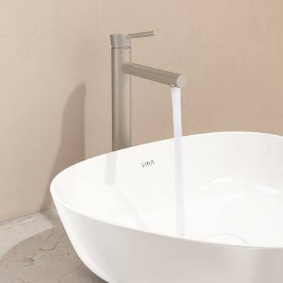 VitrA Origin Lavabo Bataryası A4255834 Yüksek - Uzun Çıkış Ucu - Fırçalı Nikel - 4