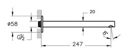 VitrA Origin Çıkış Ucu A42683 Duvardan - Krom - 3