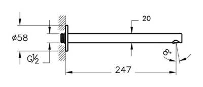 VitrA Origin Çıkış Ucu A42683 Duvardan - Krom - 3