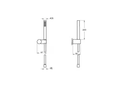 VitrA Origin A45543 1F El Duşu Takımı - Krom - 2