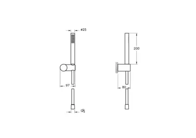 VitrA Origin A45543 1F El Duşu Takımı - Krom - 2