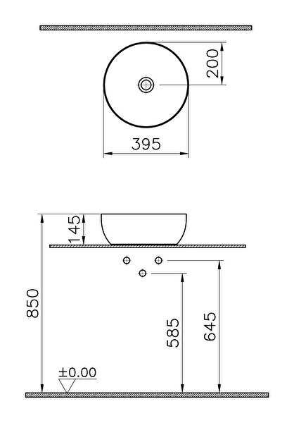 VitrA Outline Çanak Lavabo 5992B403-0016 Yuvarlak - Kompakt - 40x40 Cm ...